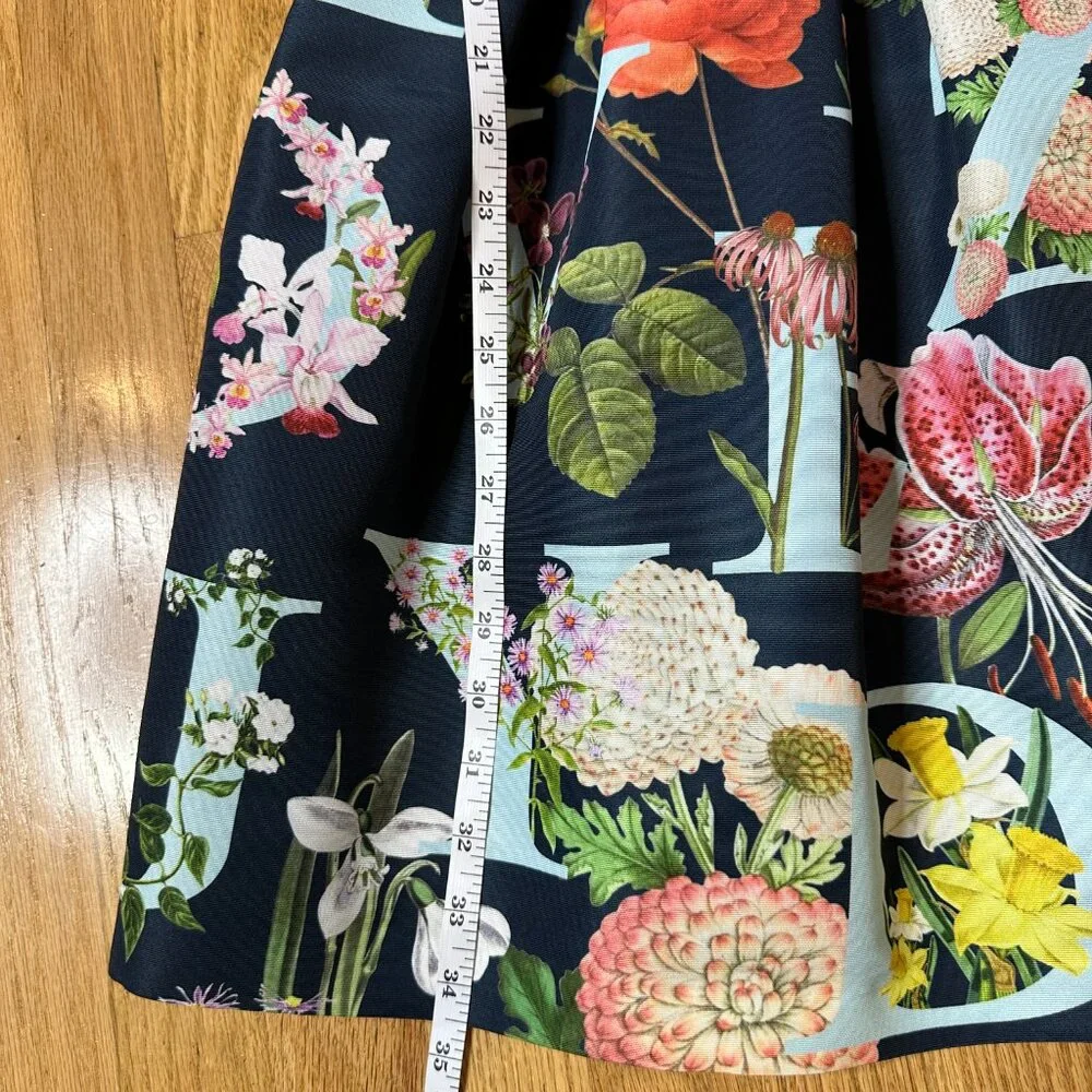 Ted Baker London Alphabet Ditsy Skater Dress Size 0/XS Floral Fit & Flare Navy - Picture 15 of 17